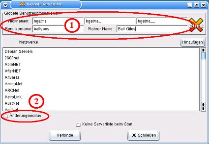 XChat-Serverliste1-Fenster